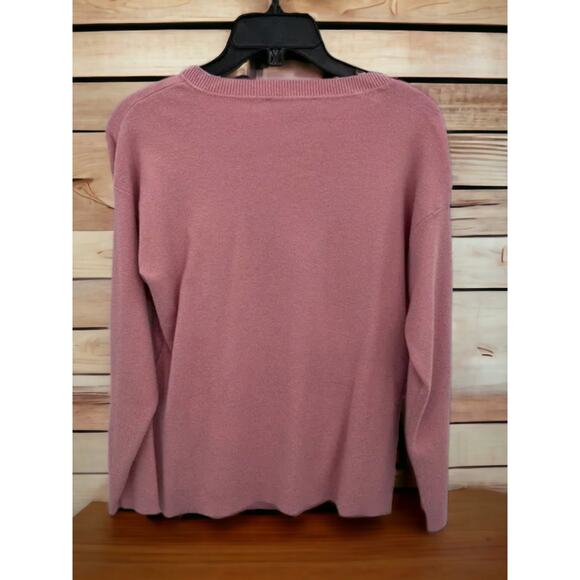 NWT WAYF Women's Pink Quarter Button Long Sleeve Sweater  XS - Picture 4 of 7